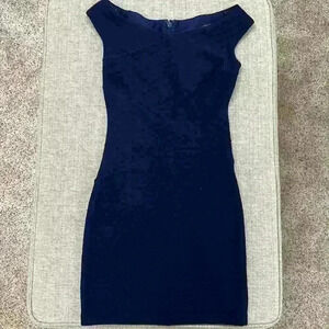 GUESS Navy Off Shoulder Bodycon Dress